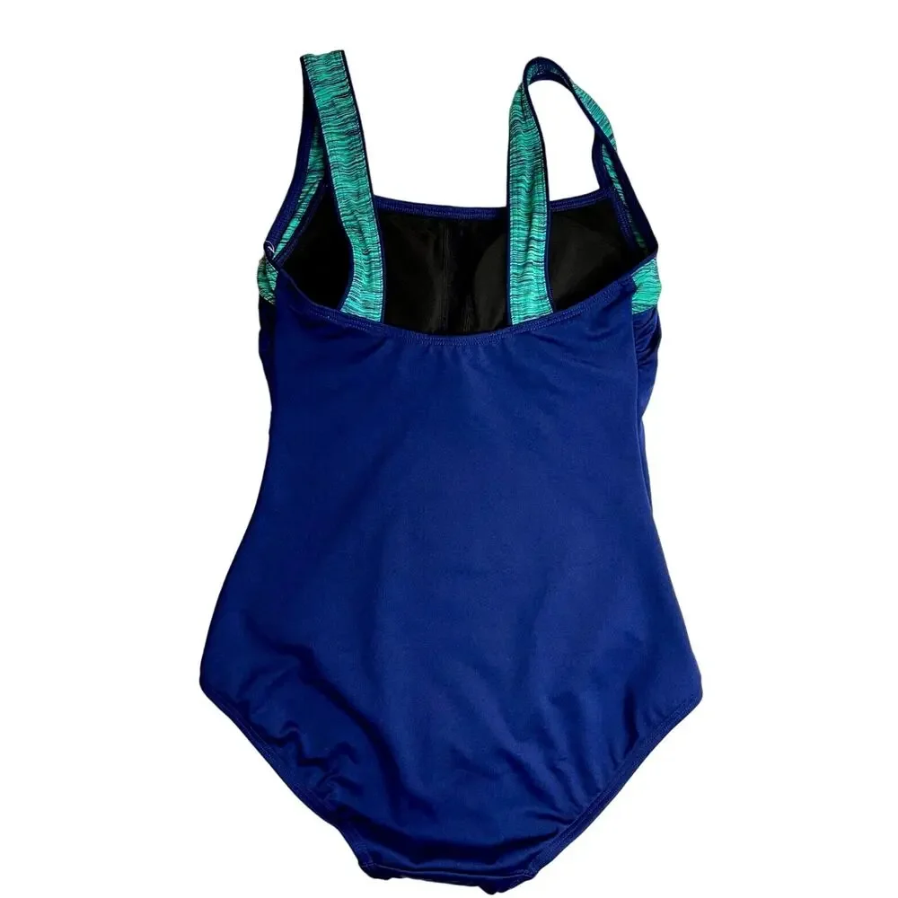 TYR DuraFast Elite Sonoma Square Neck Controlfit 1pc Swimsuit - Navy Sz 8 - $80